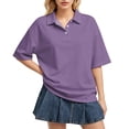 thumbnail image 1 of Dresfit Polo Shirts for Women Collared Golf Shirts Summer 2026 Short Sleeve Button Down Tennis Basic Tees Lightweight Plus Size Breathable Golf Tops 2XL, 1 of 5