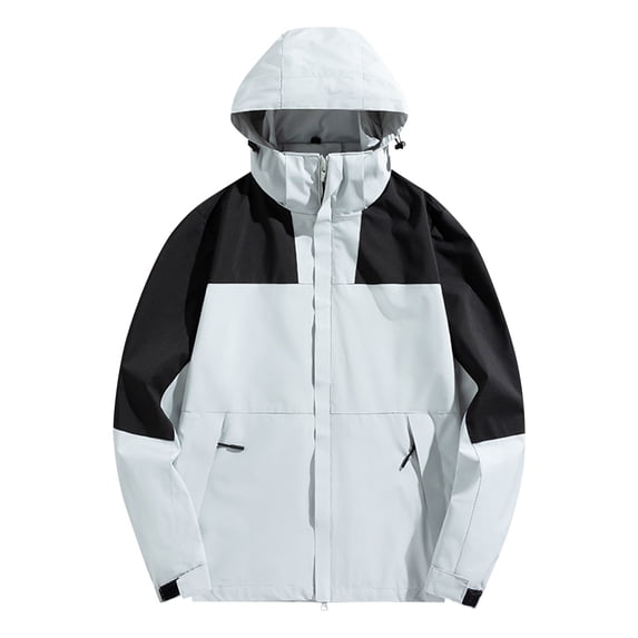 Dresfit Rain Jacket for Men with Hood Breathable Hooded Windbreaker Jacket 2026 Summer Zip Up Long Sleeve Hiking Outwear Packable Big and Tall Raincoats 4XL