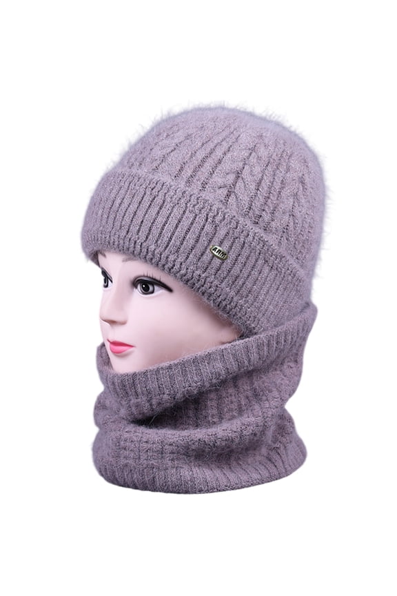 Slouchy Beanie for Women, Corhet Winter Brimless Beanie Hat with Bib Stretch Knitted Driving Hat Kit Thermal Solid Cycling Skull Cap for Adults Elderly Coffee One Size