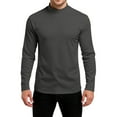 thumbnail image 1 of Dresfit Thermal Shirts Mens Mock Neck Big and Tall Tshirts 2025 Cotton Turtle Neck Muscle Tops Fall Stretch Solid Color Long Sleeve Pullover Tops Gray S, 1 of 4