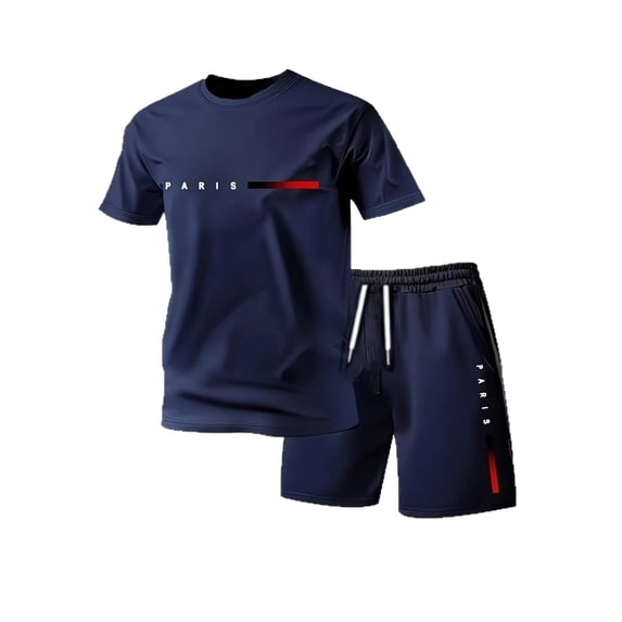 Dresfit Track Suits Men Crewneck Short Sleeve T Shirts & Shorts Short Sets 2026 Summer Slim Fit Gym Tracksuit Loose Graphic 2 Piece Sets 3XL