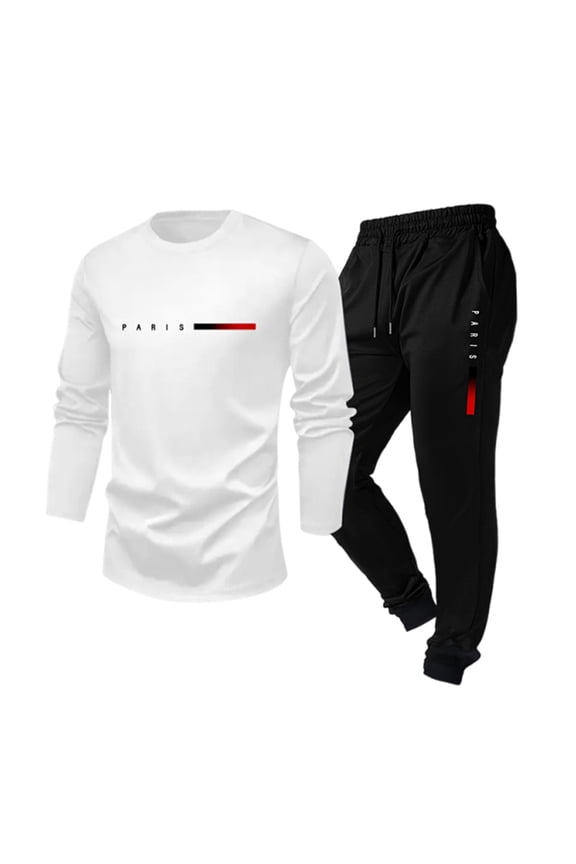 Track Suits Men Long Sleeve Crewneck Shirts & Pants 2026 Summer Graphic Gym Tracksuit Big and Tall Lightweight Loose 2 Piece Sets 2XL