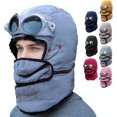 thumbnail image 1 of Dresfit Winter Thermal Hat with Glasses Cycling Windproof Ski Mask Cap Fashion Warm Hat for Men Women Gray, 1 of 8