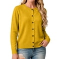 thumbnail image 1 of Dresfit Women's Cropped Cardigan Sweaters Crew Neck Button Down Cardigans Fall Winter Long Sleeve Casual Jackets Lightweight Loose Fit Open Front Teacher Outfits 2XL, 1 of 5