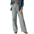 thumbnail image 1 of Dresfit Women's Gingham Pants Wide Leg Baggy Sweatpants Wide Leg Plaid Sweat Pants Lounge Straight Leg Drawstring Athletic Palazzo Pants with Pockets XL, 1 of 5