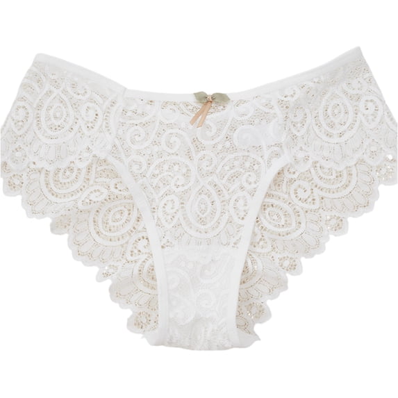 Dresfit Women's Lace Underwear 2026, Thin & Hip Lifting Mid Waist Briefs White XL