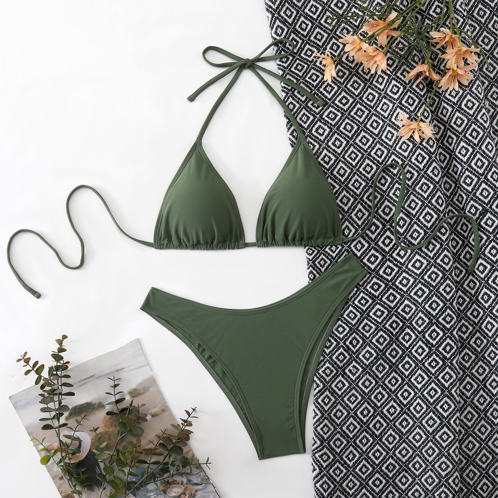 Dresfit Women's Strapless One Piece Swimsuit - Solid Color Casual Swim ...