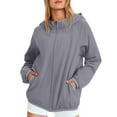 thumbnail image 1 of Dresfit Women's Waterproof Raincoat Zip Up Lightweight Windbreaker Jacket with Hood Hooded Sun Protection Hiking Coat Full Zip Packable Windbreaker with Pocket Gray 2XL, 1 of 5