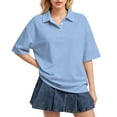 thumbnail image 1 of Dresfit Womens Polo Shirts Button Down Golf Shirts 2026 Summer Short Sleeve Collared Tennis Basic Tees Lightweight Plus Size Loose Golf T Shirts L, 1 of 5