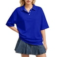 thumbnail image 1 of Dresfit Womens Polo Shirts Button Down Golf Shirts Summer 2026 Collared Short Sleeve Golf T Shirts Solid Regular Fit Plus Size Tennis Tops XL, 1 of 5