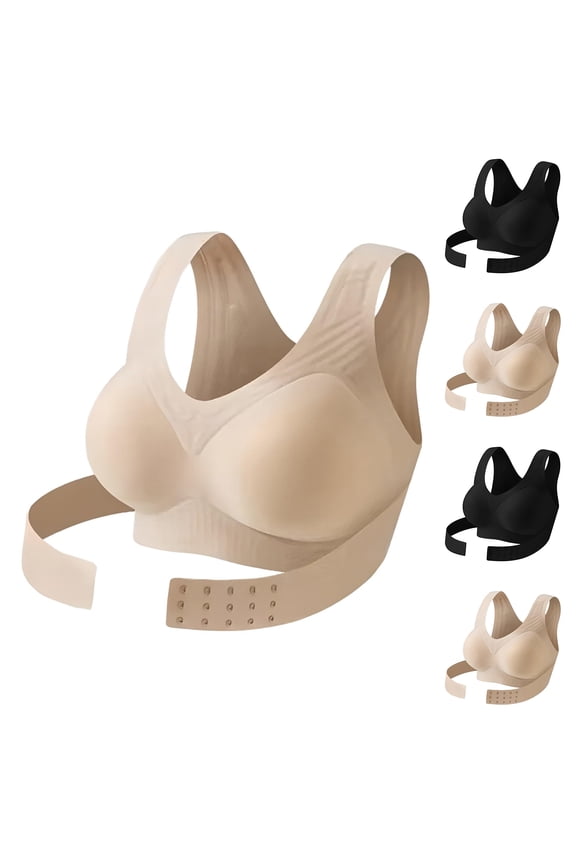 Womens Posture Bra No Underwire Wireless Posture Corrector Bra 2026 Push Up Cross Back Full Coverage Bralettes Seamless Front Closure Bra Complexion