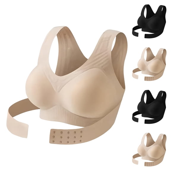 Dresfit Womens Posture Corrector Bra No Underwire Cross Back Posture Bra 2026 Wireless Push Up Full Coverage Bra Seamless Breathable Bralettes Complexion
