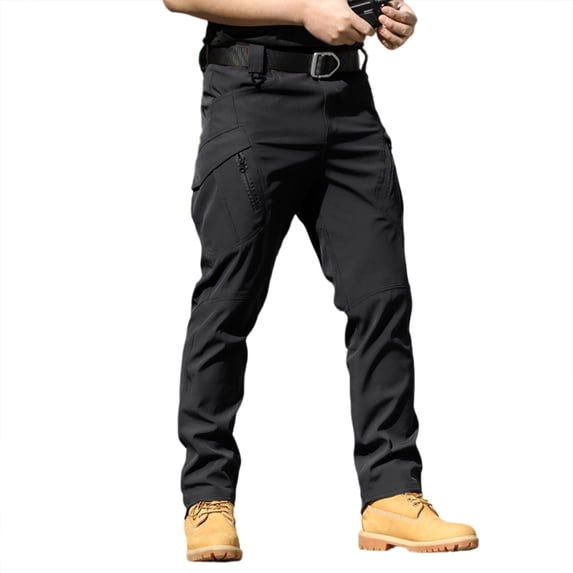 Dresfit Work Pants Men 2026 Big and Tall Cargo Pants Waterproof Loose Fit Carpenter Pant Summer Ripstop Strech Travel Trousers with Multipockets Black S