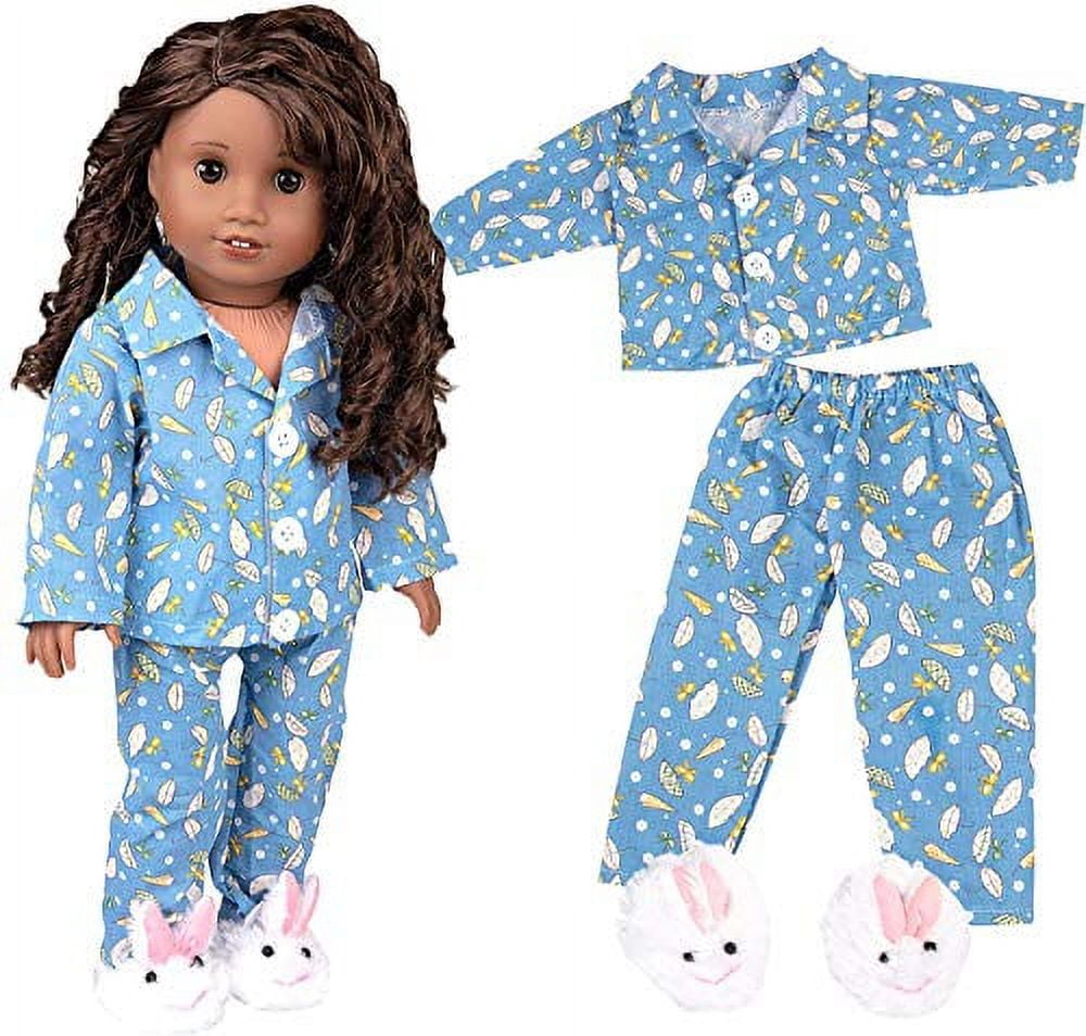 Dress Along Dolly Bunny Pajamas Doll Outfit for 18" Dolls (3 Piece Set