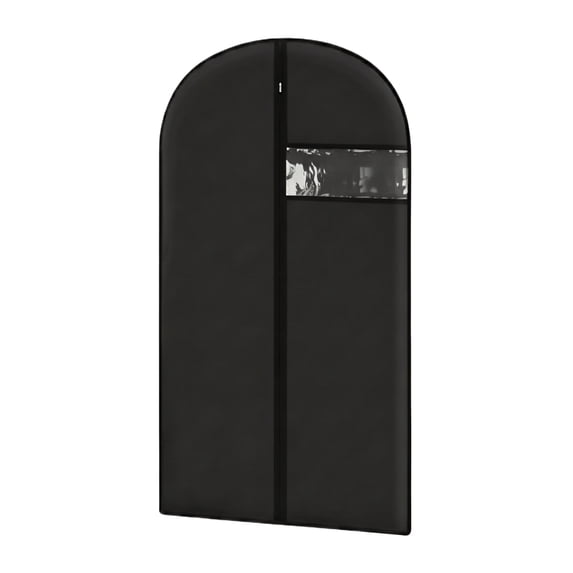 Dress Bag Long Garment Bag with Transparent Window for Hanging Clothes Foldable Wedding Dress Cover for Wardrobe Storage and Travel Black 65-inch