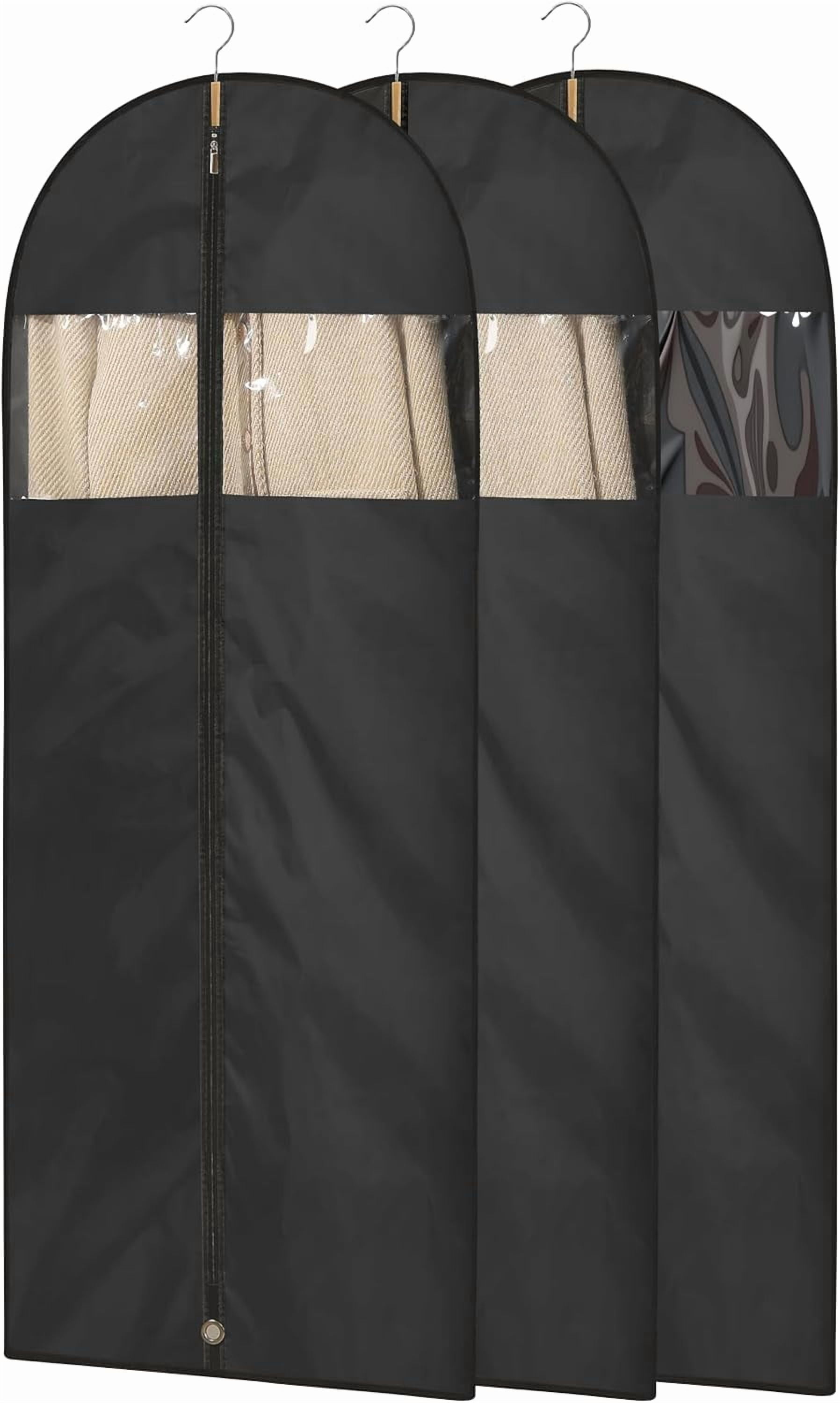 Dress Bags for Gowns, Garment Bags for Hanging Clothes, Foldable Dress Cover with Clear Window for Coats, Formal Gowns, and Evening Dresses