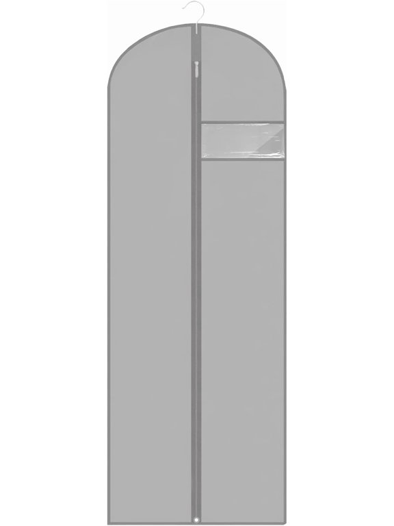 Dress Bags for Gowns Long, 65'' Garment Bags for Hanging Clothes, Suit Bag Cover for Storage and Travel (Grey)