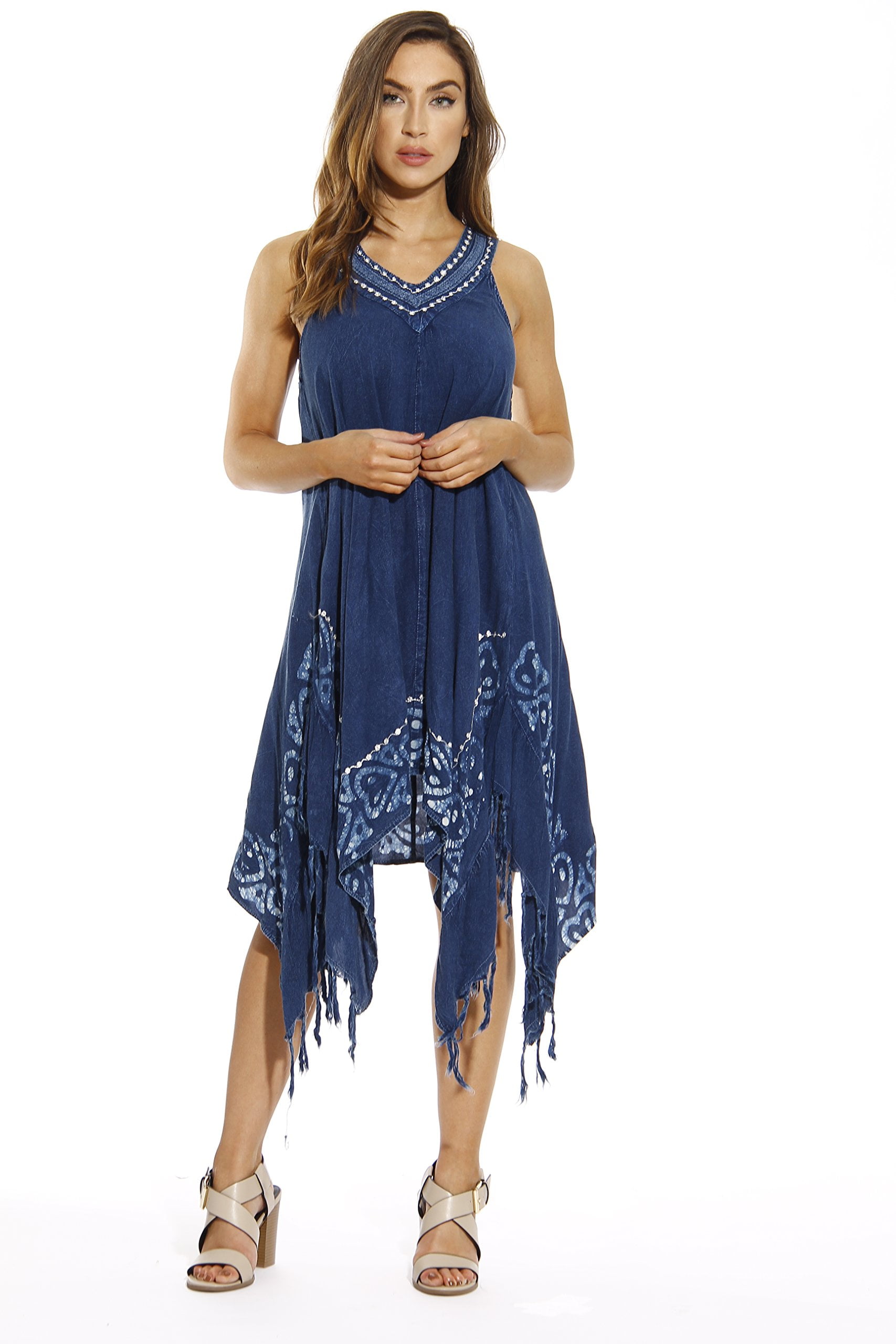 Dress / Batik Hi Low Dresses for Women (Dark Denim, 2X) - Walmart.com