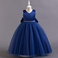 thumbnail image 1 of Dress for Big Little Girls Flower Girl Dress A-Line Midi Dress Girls Tulle Dress Children Netting Princess Dress Girl Bowknot Puffy Gown Dress Blue 8-9 Years, 1 of 6