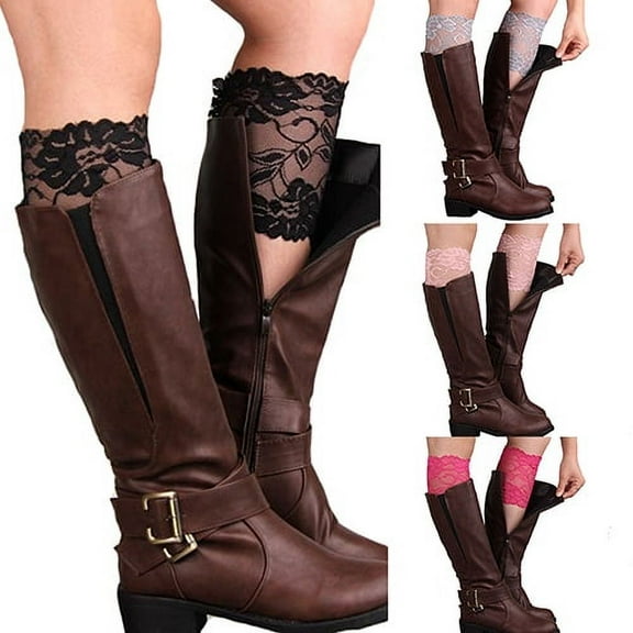 Dress Choice 2 Pairs/Set Stretch Lace Boot Cuffs Leg Warmers Socks Topper Cuff for Women