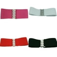 thumbnail image 1 of Dress Choice 2 Pcs Set Women Vintage Wide Hook Plus Stretchy Elastic Waist Belt Waistband Dress Belt, 1 of 7