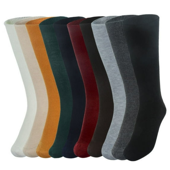 Dress Choice 3 Pairs Womens Crew Socks All Season Soft Long Scrunch Knee High Sock Slouch Knit Cotton Socks Solid Color