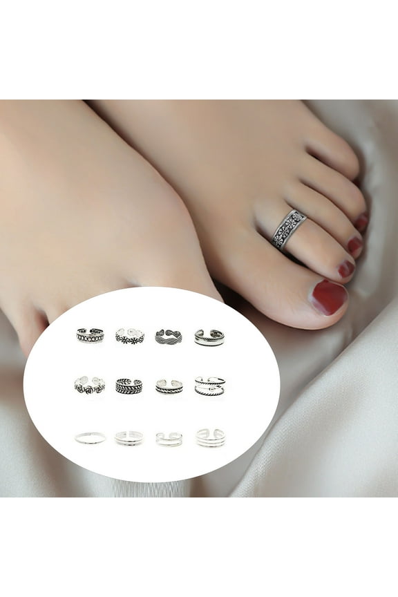 Dress Choice Adjustable Toe Rings for Women Summer Beach Open Toe Rings Set Hypoallergenic Adjustable Open Toe Rings Set Tail Pinky Band Rings Barefoot Foot Jewelry