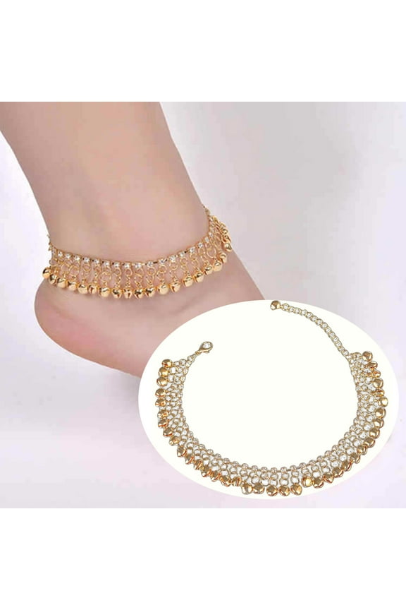 Anklet Chain Bell Tassel Handcrafted Indian Silver Vintage Bell Charms Tassel Chain Anklet Womens Novelty Fashion Accessory Bracelet Foot Women Jewelry