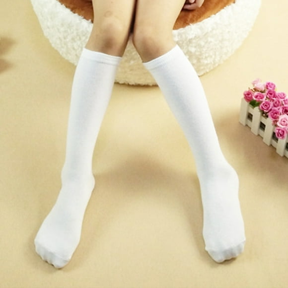 Dress Choice Children Kids Girls Cotton Knee High Socks, Casual Solid Knit Knee Socks Solid Color Comfortable Knee High Boot Socks
