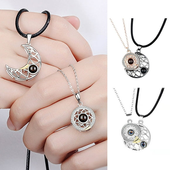 Dress Choice Couple Style Magnetic Magnet Necklace Sun Moon Creative For Valentine's Day Gift