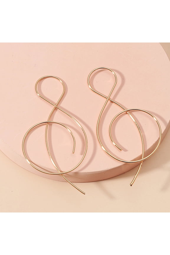 Dress Choice Line Musical Note Earrings Creative Design Fashion Simple And Exquisite Earrings For Music Lovers