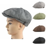 Dress Choice Men Newsboy Cap Vintage Fashion Elastic Gatsby Berets Hats Solid Color Duckbill Cabbie Driver Caps Berets Hat for Daily Wear