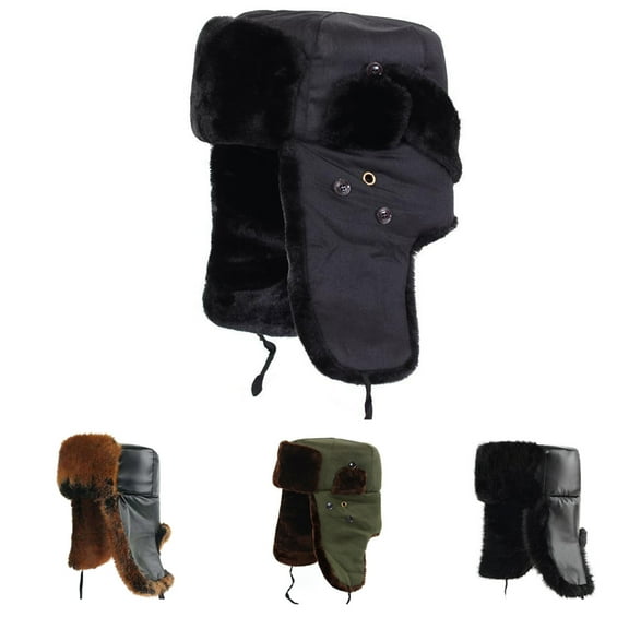 Dress Choice Men Trapper Hat Winter Trooper Ushanka Ear Flaps Hats Aviator Windproof Thermal Hunting Skiing Cycling Hats Baseball Caps Dad Hats for Cold Weather