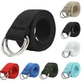 thumbnail image 1 of Dress Choice Men Women Casual Canvas Web Belts,Sport Adjustable Fabric Belt with Black Double D-ring, 1 of 7