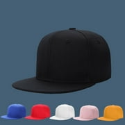 Dress Choice Men Women Flat Bill Visor Classic Snapback Hat Adjustable Brim High Top End Trendy Color Style Plain Tone Baseball Cap for Daily Wear