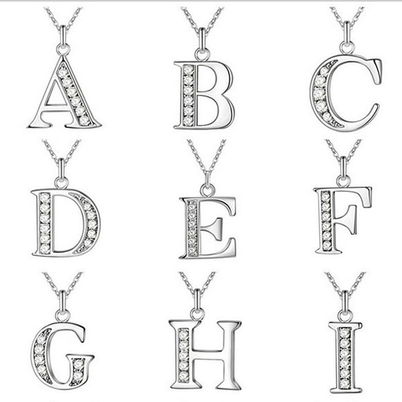 Dress Choice Monogram Necklace A-Z 26 Letters Pendants Alloy Capital Initial Necklaces for Unisex