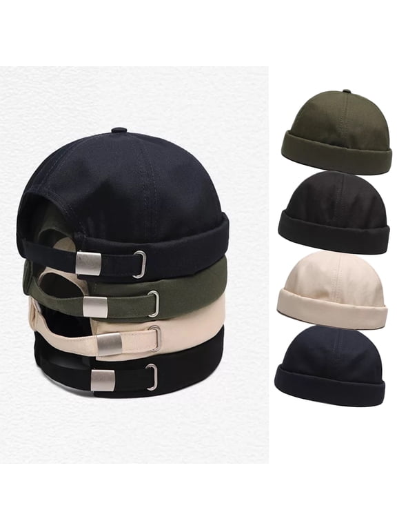 Quick Dry Brimless Hat Lightweight Cap Sailor Rolled Cuff Harbour Hat Casual Skull Docker Beanie Cap for Men Women