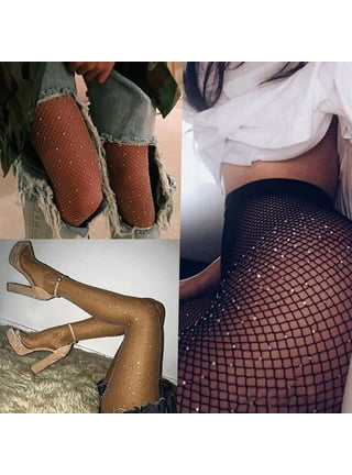 Women Sparkly Tights, Amazing Glitter Rhinestone Fishnets Stockings, Erotic  Party Concert Outfits 