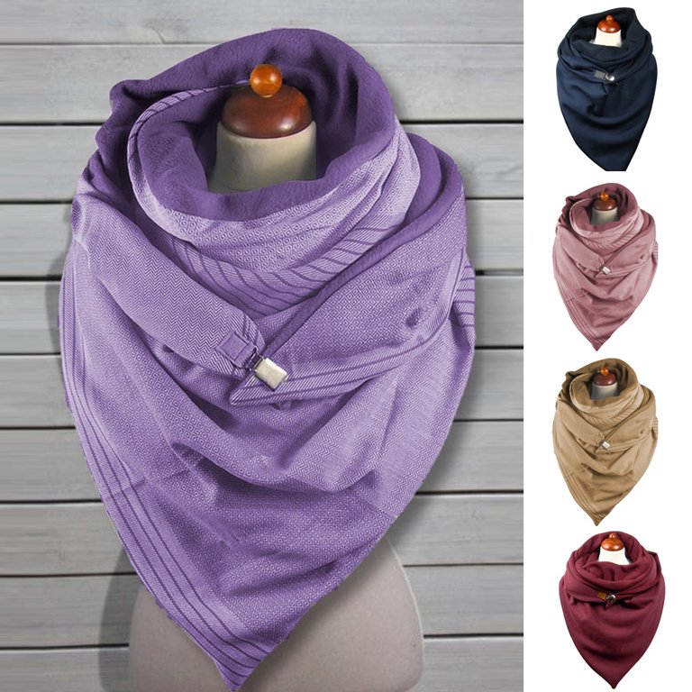 Dress Choice Women Stylish Adjustable Scarf with Button Warm Solid Color  Triangle Printed Shawl Fashion Neck Scarves for Women Festival Gift Spring  Fall - Walmart.com