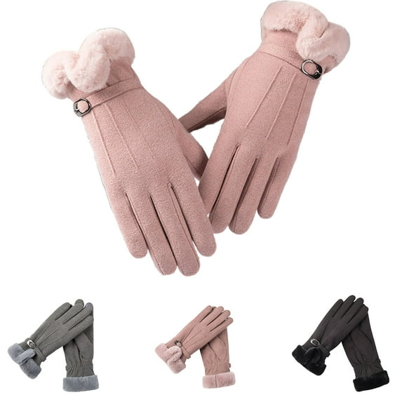 Dress Choice Women Winter Gloves Warm Touchscreen Gloves Windproof Texting Dress Gloves with Furry Lined