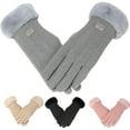 thumbnail image 1 of Dress Choice Women Winter Warm And Cute Touchscreen Gloves Fleece Lining Gloves Fuzzy Cuff Thermal Soft Gloves, 1 of 8