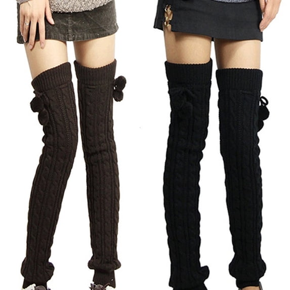 Dress Choice Women's Winter Footless Leg Warmers Thick Knit Extra Long Thigh High Leg Warmers