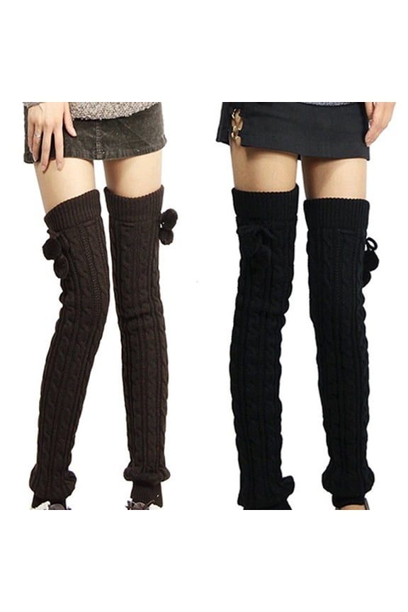 Women's Winter Footless Leg Warmers Thick Knit Extra Long Thigh High Leg Warmers