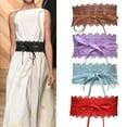 thumbnail image 1 of Dress Choice Womens Faux Leather Belt Fashion Obi Style Lace Bow Tie Wide Wrap Waist Band Belt, 1 of 8