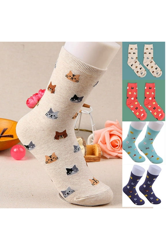 Dress Choice Womens Grils Cute Animal Socks Cats Cotton Casual Crew Socks Funny Lovely Pattern or Cat Lovers Gifts Ideas