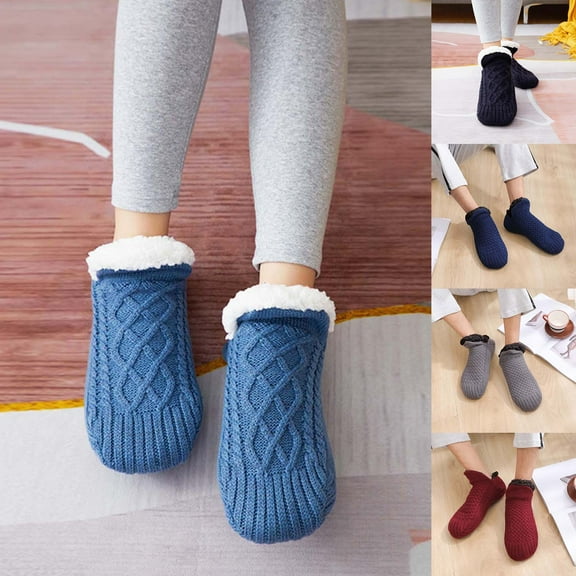 Dress Choice Womens Thick & Warm Slipper Socks Fluffy Fuzzy Socks with Non Slip Grippers - Cozy Soft Ladies House Socks