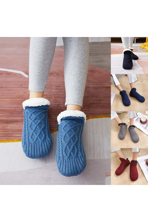 Dress Choice Womens Thick & Warm Slipper Socks Fluffy Fuzzy Socks with Non Slip Grippers - Cozy Soft Ladies House Socks