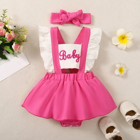 Dress Cute Pattern Embroider Tulle Romper Ruffles Sleeveless Bodysuit Berry First Birthday Outfit Girls Outfits for Girls 12-18 Months