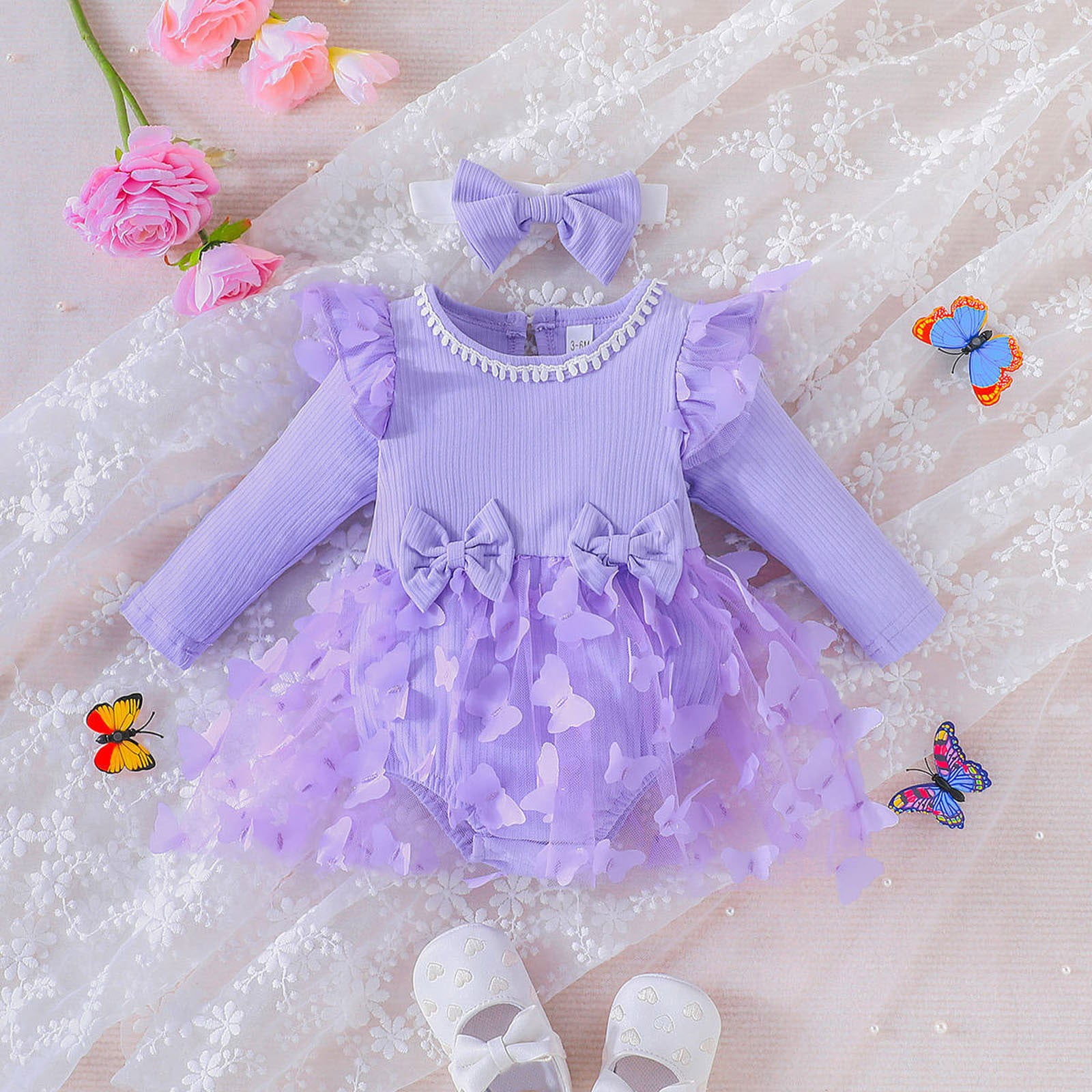 Girls 3 Piece Outfit 356 - 0-3 Months Only