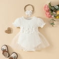 thumbnail image 1 of Dress Cute Pattern Embroider Tulle Romper Short Sleeve Bodysuit Girls Clothes Baby Outfits for Girls 3-6 Months, 1 of 5